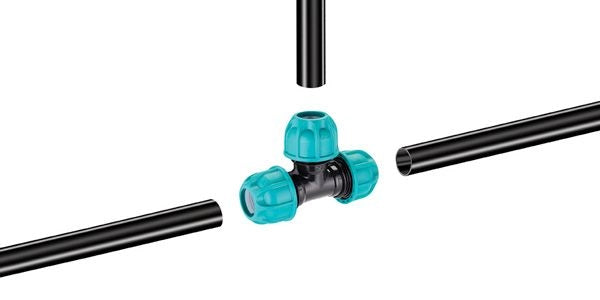 RACCORDO A T IRRIGAZIONE DA GIARDINO PER TUBO POLIETILENE 25 MM CLABER