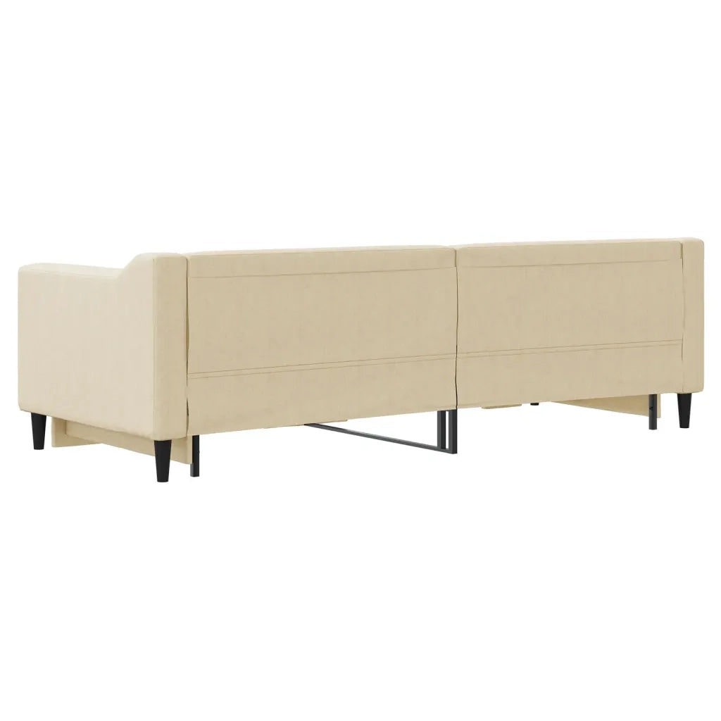 Divano Letto con Letto Estraibile Crema 80x200 cm Tessuto 3197425