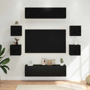 Set mobile TV 8 pcs 120 x 30 x 30 cm Rovere Nero 3438613
