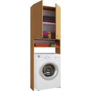 Lavabox – Mobile Coprilavatrice con Ripiani – Finitura Betulla – H184 × L70 × P27 cm – Soluzione Salvaspazio per Bagno
