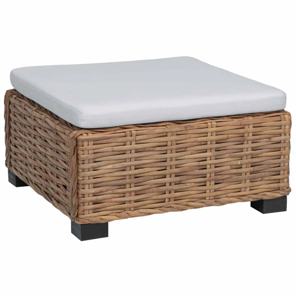 Poggiapiedi con Cuscino GENDT Rattan naturale Naturale 42034394