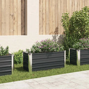 Fioriera per Giardino Antracite 100x40x45 cm in Acciaio Zincato 45733