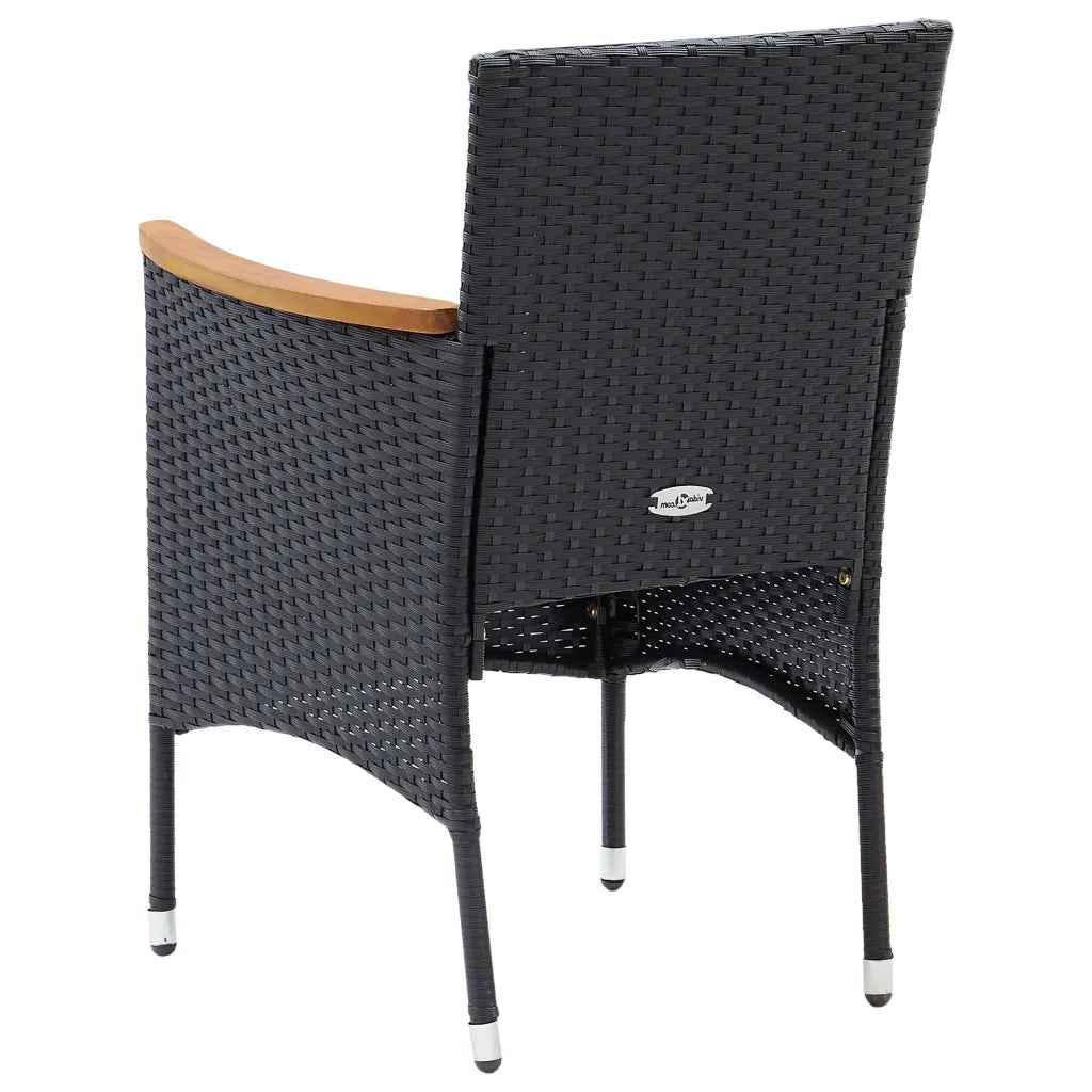 Set Mobili da Pranzo per Giardino 5 pz Nero 3068739