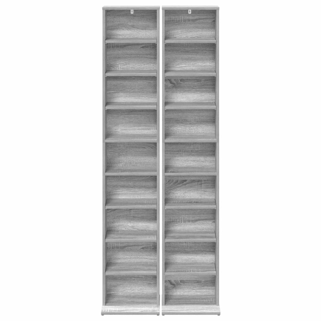 Mobile per CD 2 pz Sonoma grigio 33 x 23,5 x 175 cm 8012653