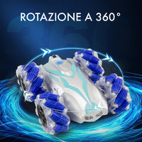 Auto Telecomandata 2.4GHz Stunt con Rotazione Acrobatica e Getto d'Acqua Grigio