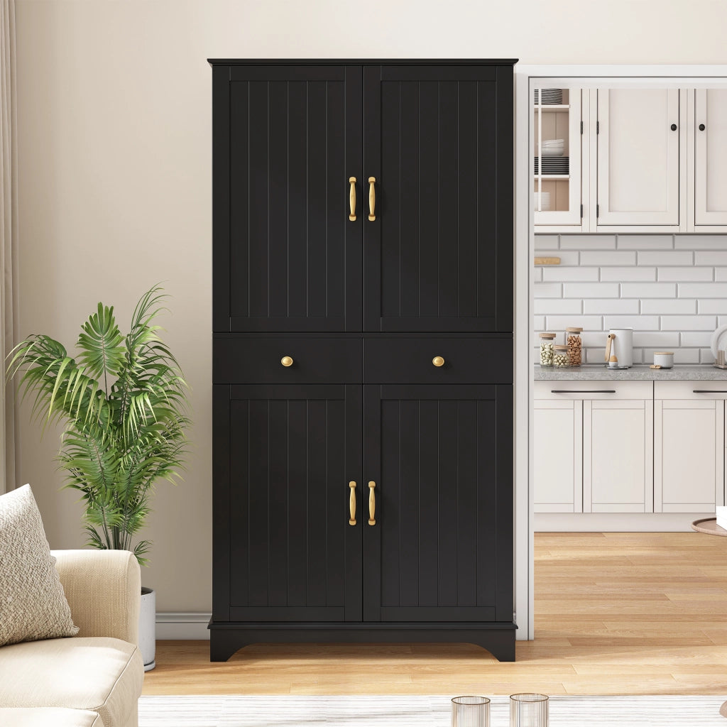 Libreria Alta con Ripiani Regolabili e Cassetti ¨C MINIMAL ¨C Nero, Soggiorno e Cucina