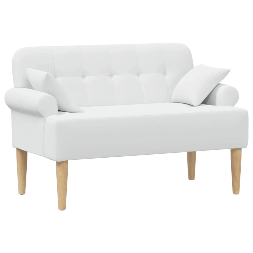 Loveseat con bottoni imbottiti Bianco 120 x 65 x 79 cm Tessuto 42041819