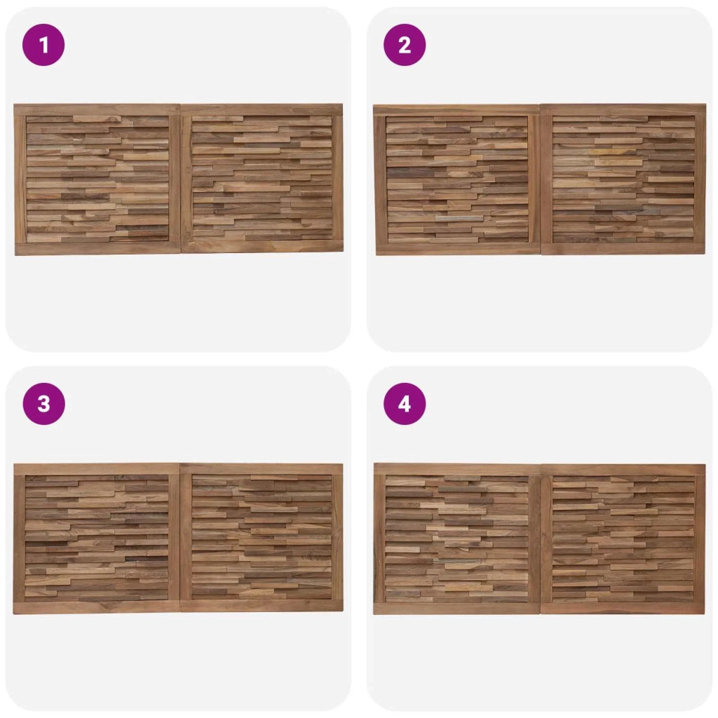 Testiera Naturale Legno di teak solido