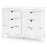 Com¨° a 6 cassetti da Cucina stile moderno, Armadio da stoccaggio per casa con kit anti-ribaltamento Bianco-Credenze buffet