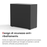 Mobiletto Multiuso per Casa e Ufficio con 2 Cassetti e 2 Armadietti, Apertura a Pressione, 79x36x74cm