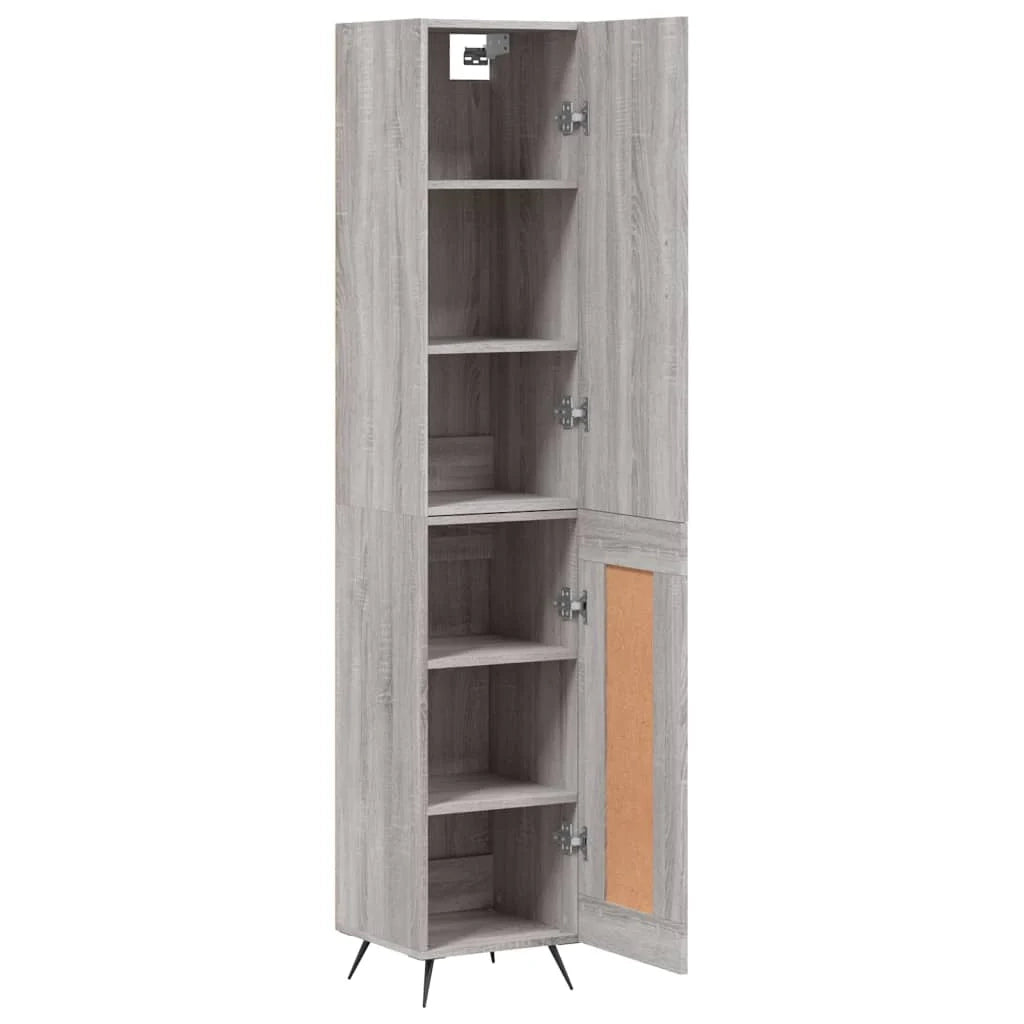 Buffet credenza cassettiera armadio mobile contenitore organizer cucina soggiorno salotto rovere Sonoma alto 34,5 x 34 x 180 cm legno ingegnerizzato grigio 02_0035210