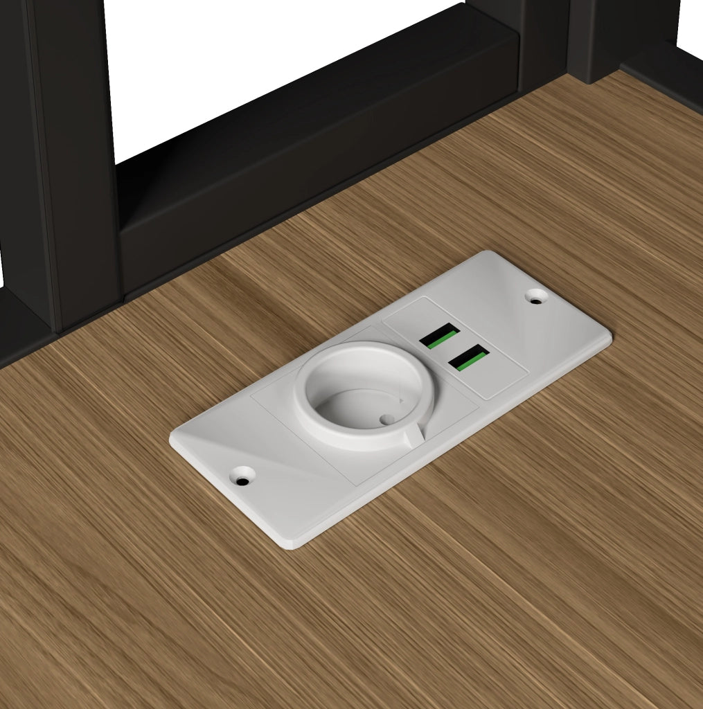 Letto a castello 140x200 cm con scrivania; LED e USB in metallo e MDF