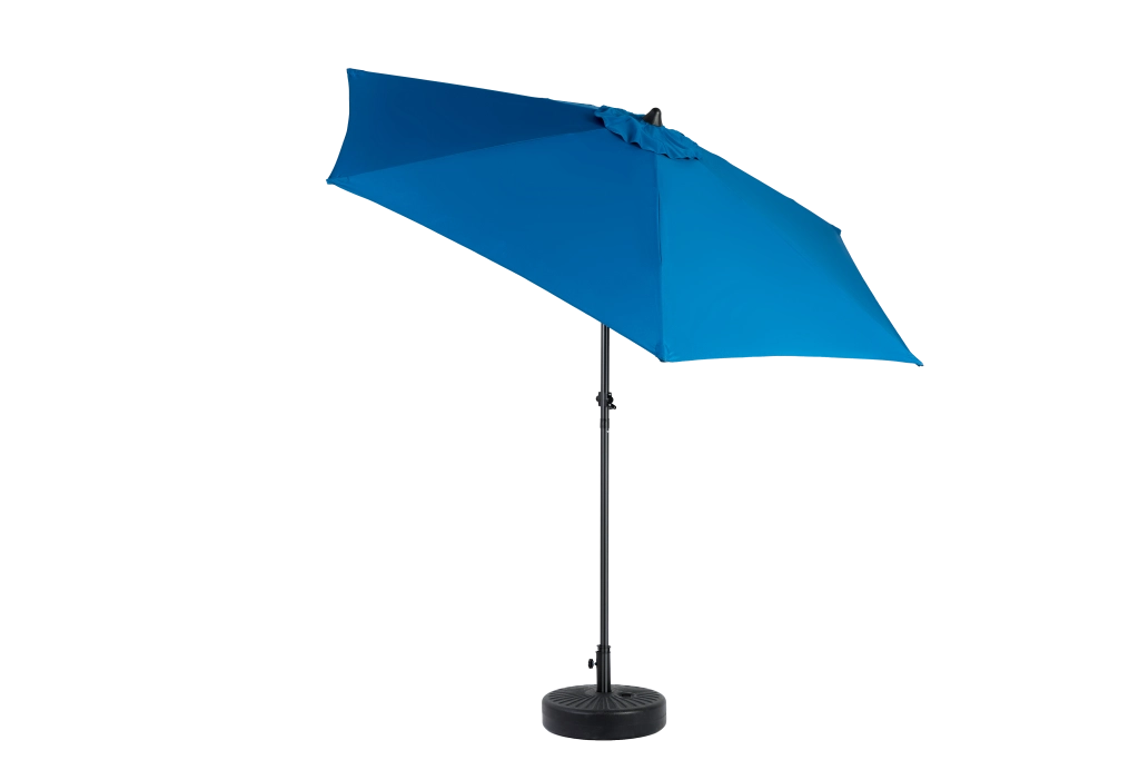 Ombrellone da esterno rettangolare grande, bifacciale, da 2,7 m, con manovella (blu) (senza base)