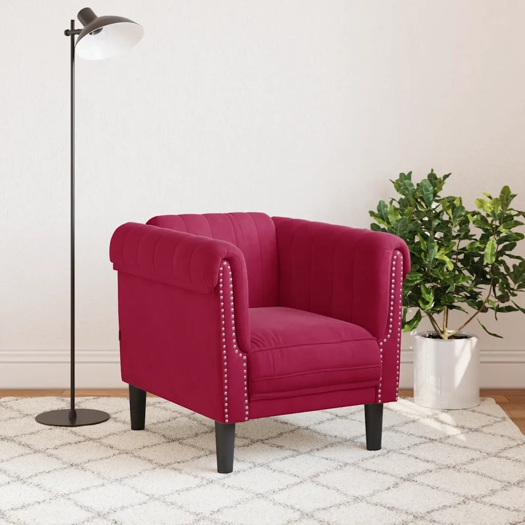 Poltrona | Sedia Relax Rosso Vino in Velluto