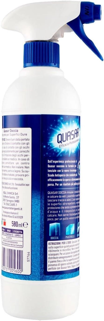 QUASAR SPRAY PER DOCCIA E VETRI  580ML IDROREPELLENTE ANTICALCARE ANTIPOLVERE OKY