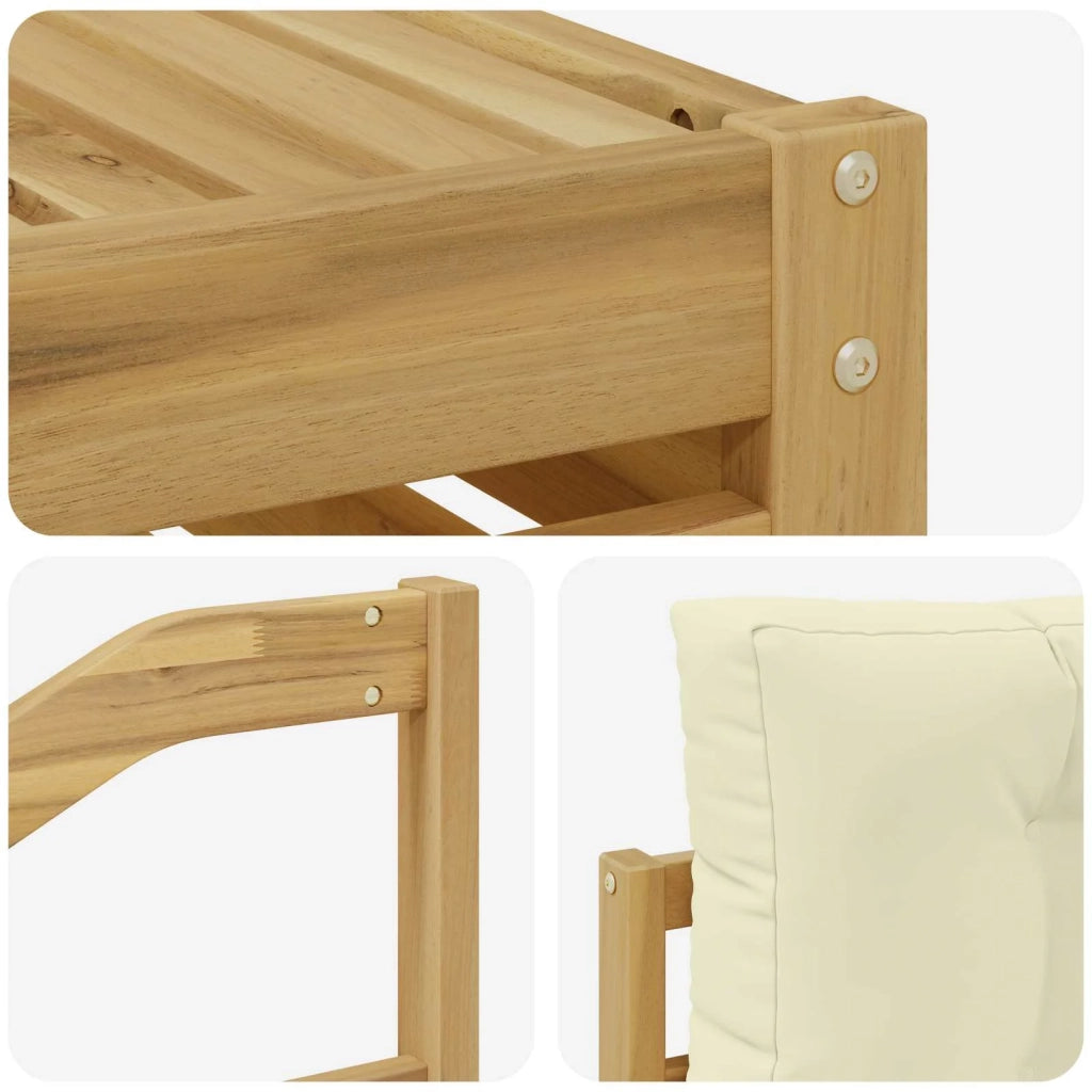 Set di divani da esterno 8 pz Bianco e Crema 3390220