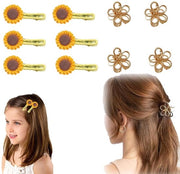 Set di 10 Clip per Capelli con Disegno di Fiori