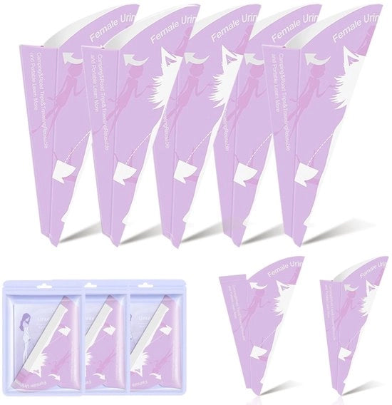 Dispositivo di urinazione femminile da 30 pezzi - Stazione di stazione da bagno in piedi - Pannelli di carta impermeabili - Accessori da viaggio - Dimensioni 18,5 x 10 cm - Urinatore femminile