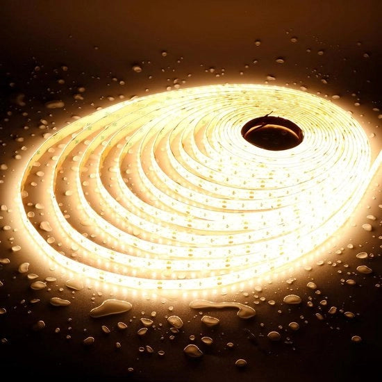 Striscia LED 10 metri impermeabile bianco caldo 24V UL CE PRO CRI 92+ SMD 2835 - 1200 LED - 3000K - 14500lm - 150W - regolabile