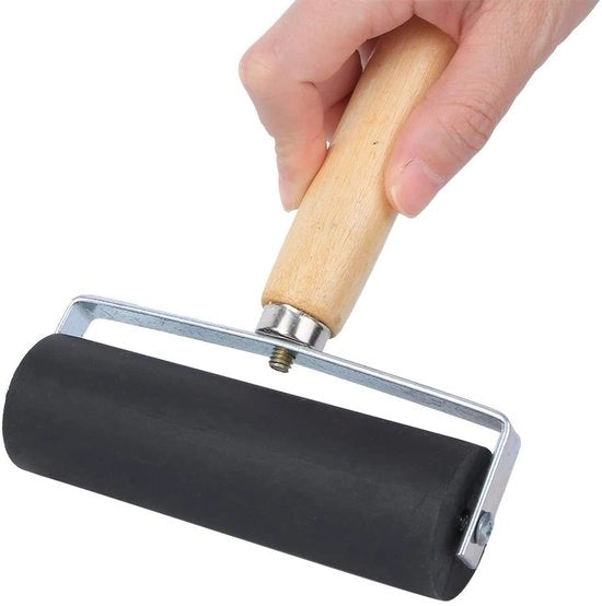 Linolroller in gomma, 11 cm, per linoldruk e stampa ad inchiostro, rotolo per pennello a mano per dipingere, stampare o rilievo (grande)