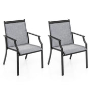 Set di 2 sedie da giardino per patio seduta larga 66 x 61 x 90 cm seduta ergonomica stile moderno finitura in metallo grigio 20_0020899