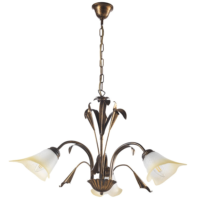 Lampadario 3 luci Lucrezia Bronzo