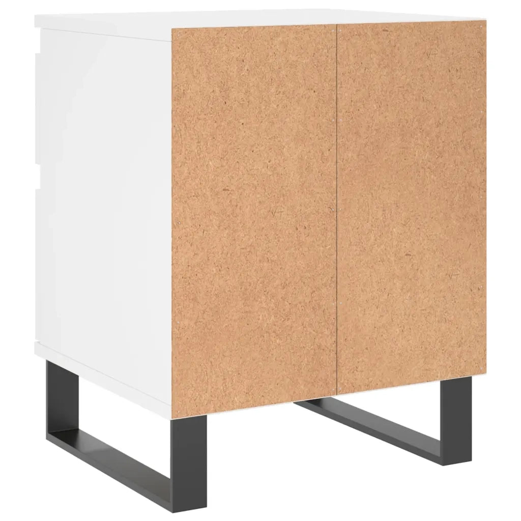 Set di 2 Comodini | Armadio da Notte | Mobiletto da notte Bianchi 40x35x50 cm in Legno Multistrato
