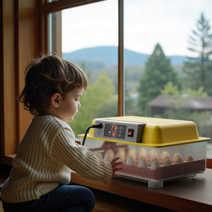 Incubatrice automatica per 24 uova, con regolazione temperatura e umidità, Covatrice
