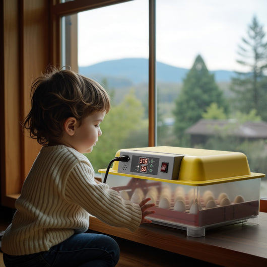 Incubatrice automatica per 24 uova, con regolazione temperatura e umidità, Covatrice