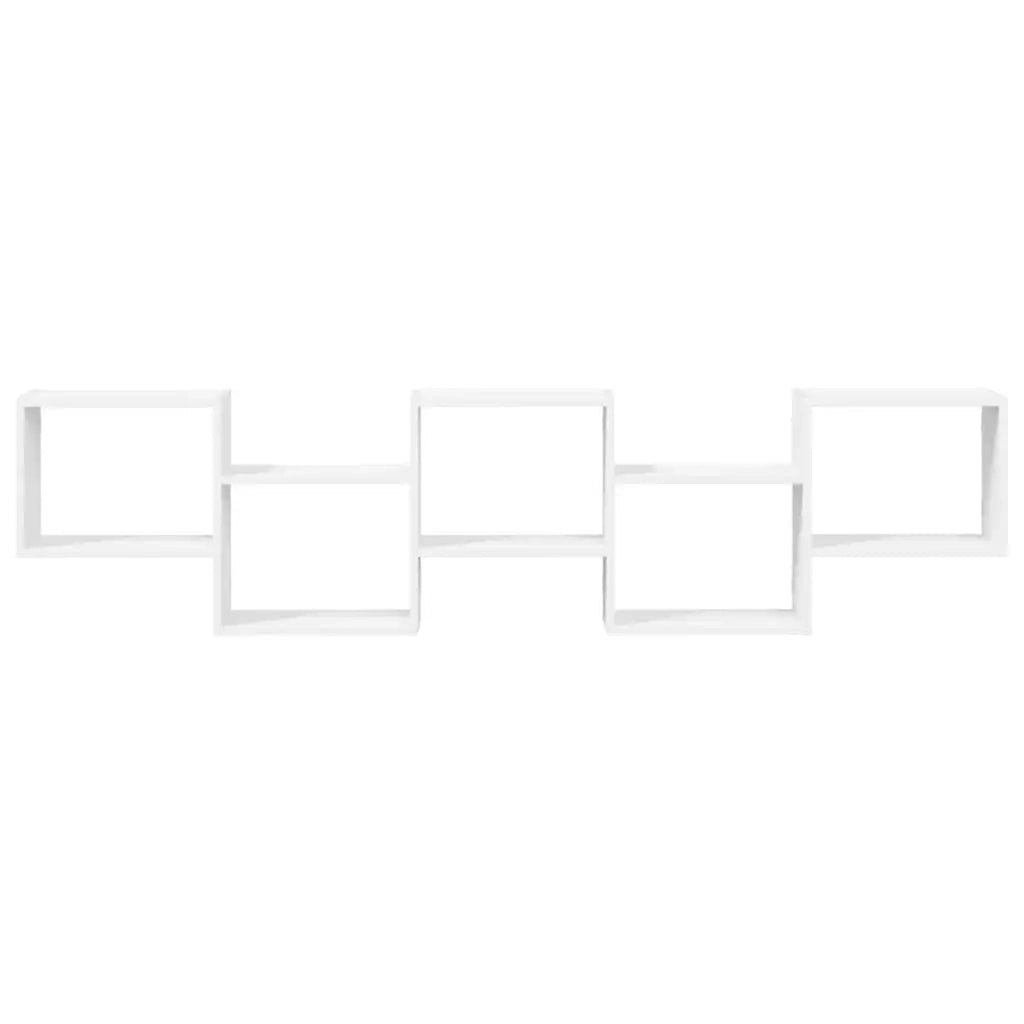 Mensola a Cubo da Parete 5 Scomparti Legno Multistrato Bianco 859995