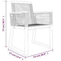 Set da Pranzo da Giardino 7 pz Nero in Rattan PVC