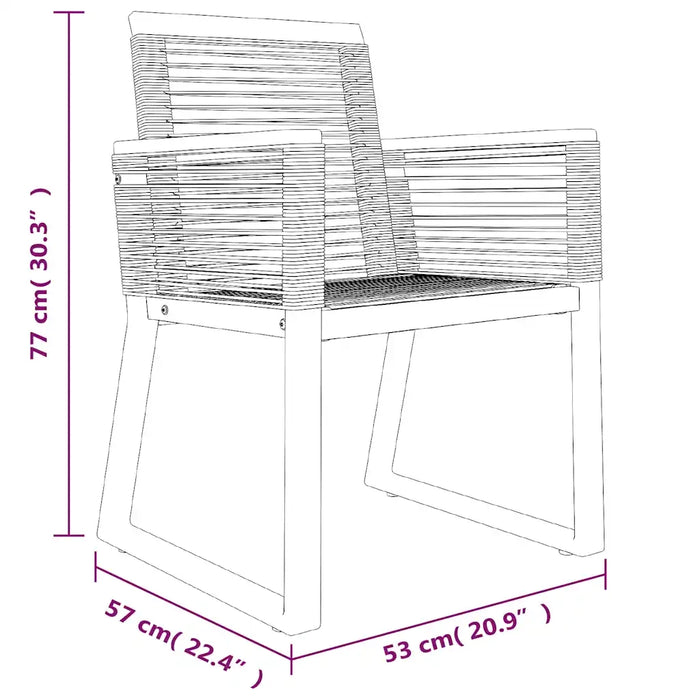 Set da Pranzo da Giardino 7 pz Nero in Rattan PVC