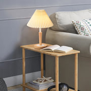 Lampada da Tavolo Sittingbourne con Paralume Pieghettata Conica Beige - lux.pro