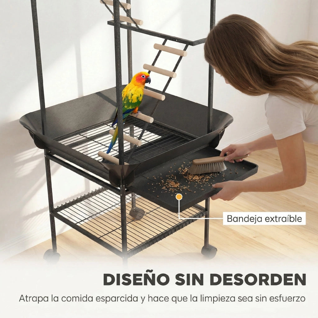 Gioco per Uccelli con Ruote Scale Altalena Mangiatoie ¨C zephmum ¨C 63x63x163 cm