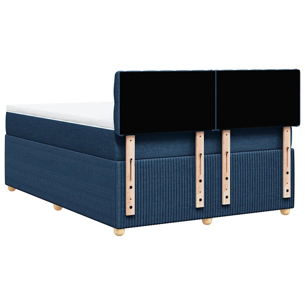 Giroletto a Molle con Materasso Blu 140x190 cm in Tessuto