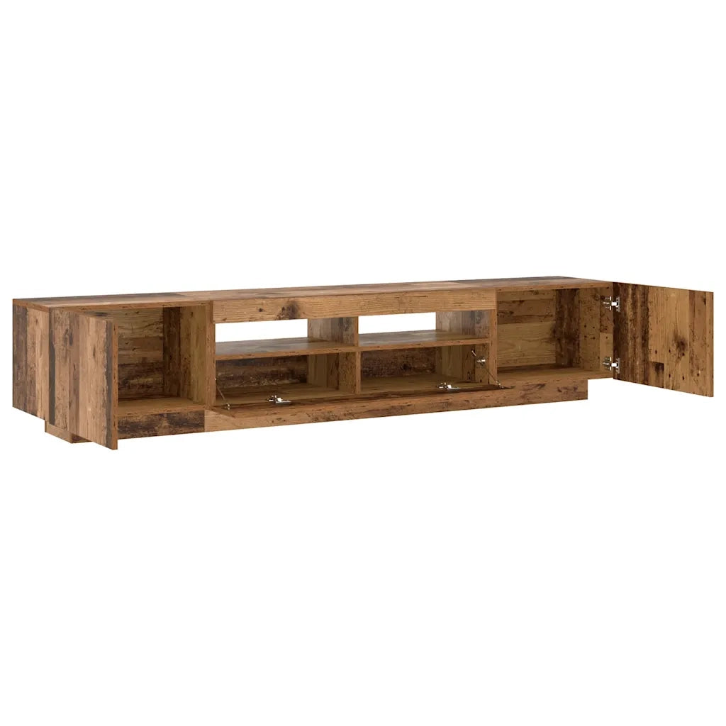 Mobile Porta TV con LED Legno Antico 200x35x40 cm Truciolato
