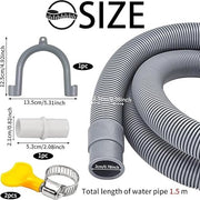 Set di tubi di scarico estensibili per lavatrice, asciugatrice e lavastoviglie - Kit completo di tubi di scarico estensibili 1,5m