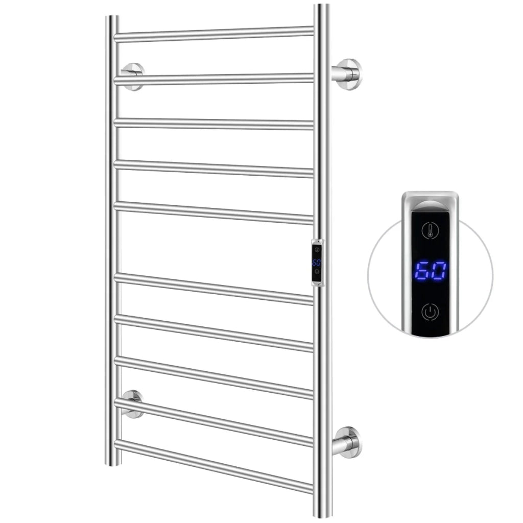 Scaldasalviette da parete 53 x 11 x 86 cm riscaldamento rapido e sicuro dal design moderno in acciaio inox argento 20_0018536