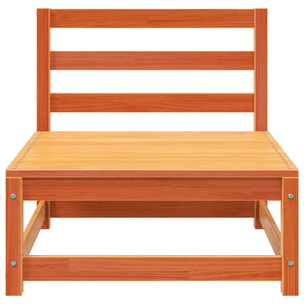 Divano da esterno-Divani Senza Braccioli Giardino 2pz Marrone Cera 70x70x67 Pino