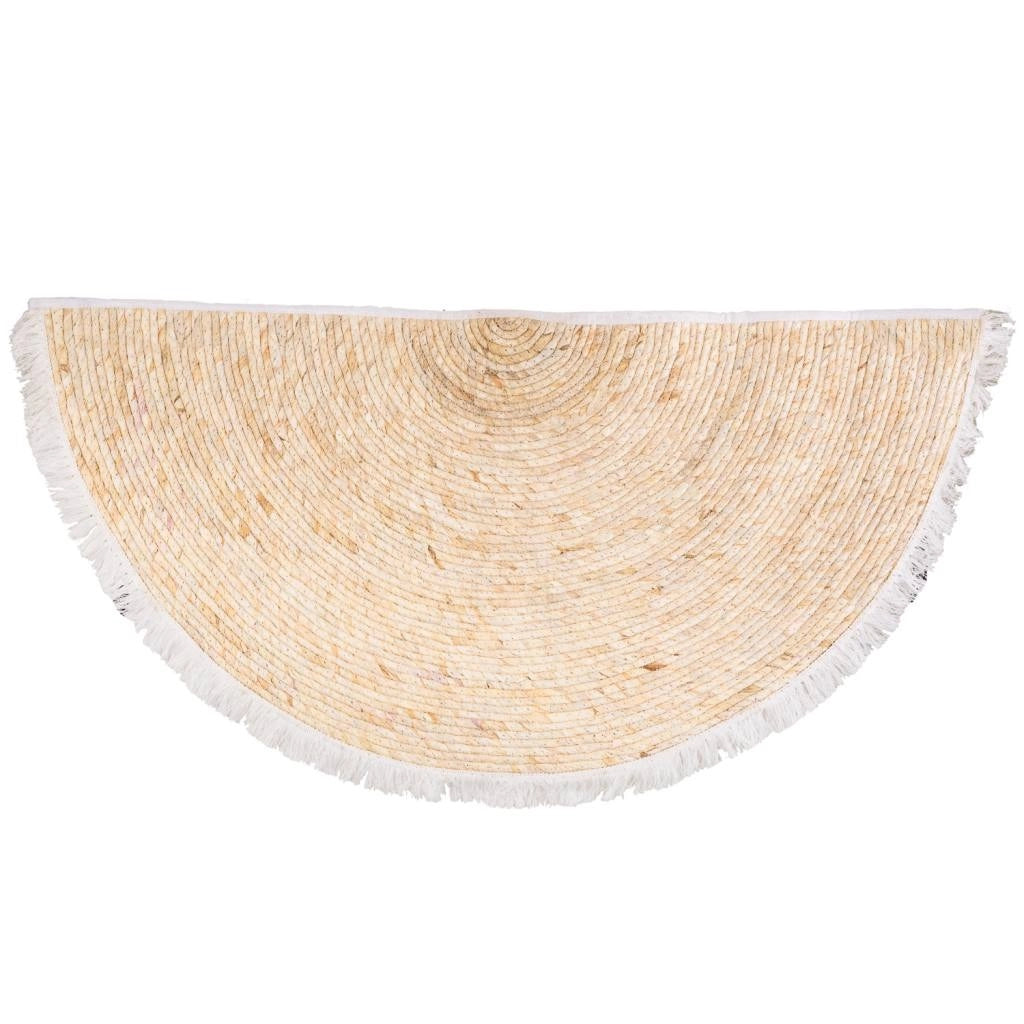 Tappeto marrone in fibra naturale intrecciato a mano 100x50x1h