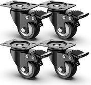 Ruote per mobili con freno di sicurezza - set da 4 - diametro 50 mm - capacità 250 kg