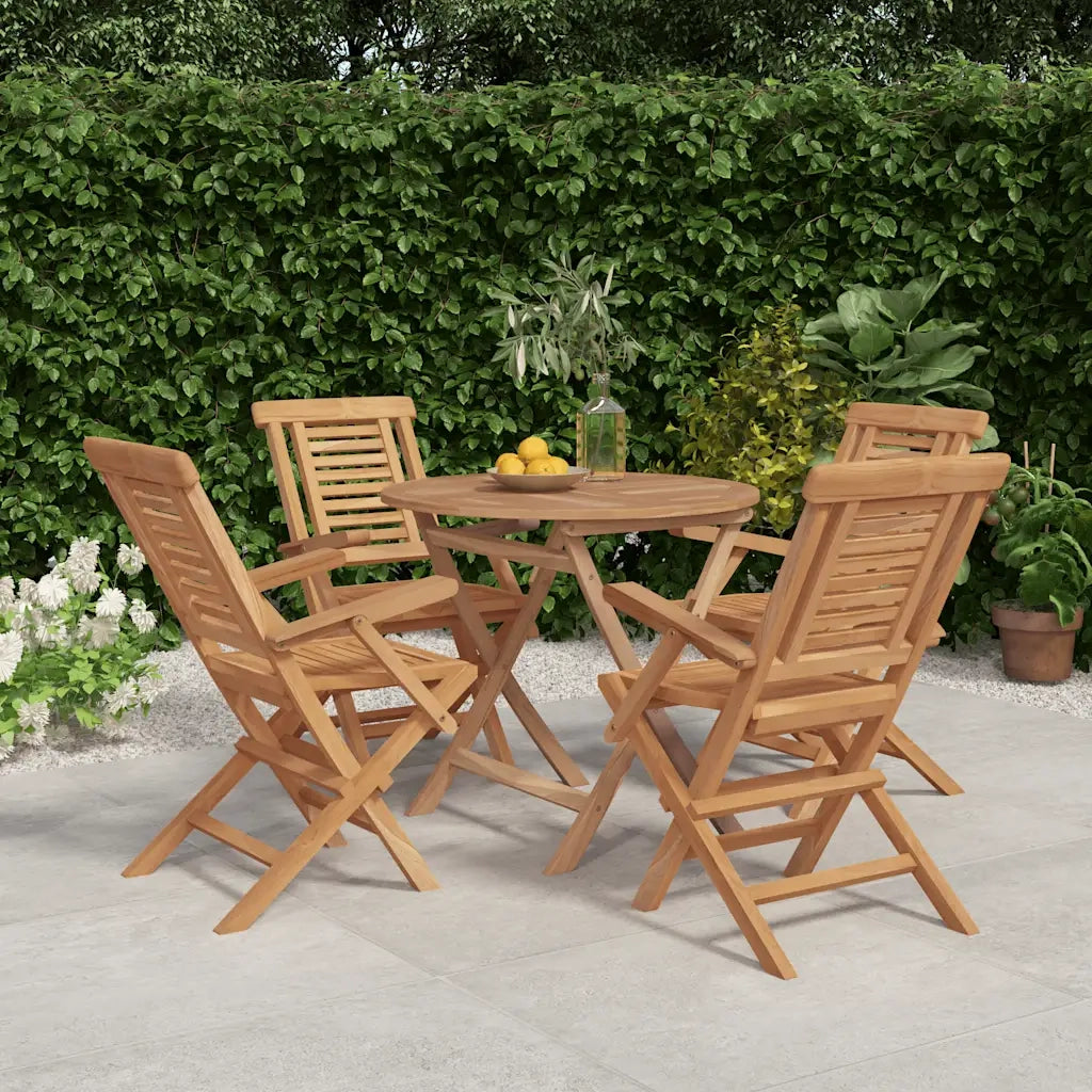 Set da Pranzo per Giardino 5 pz in Legno Massello di Teakcod mxl 124199