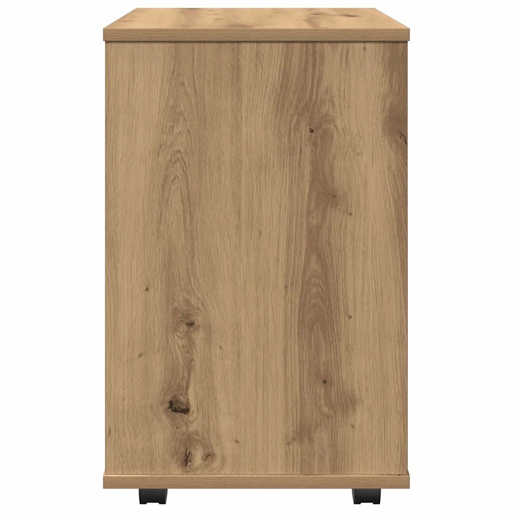 Armadietto con Ruote Rovere Artigianale 46x36x59 cm Truciolato 856661