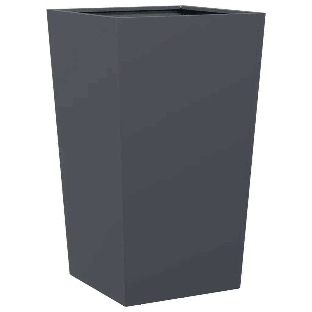 Fioriera da Giardino-Vaso da Esterno Antracite 45x45x75 cm in Acciaio