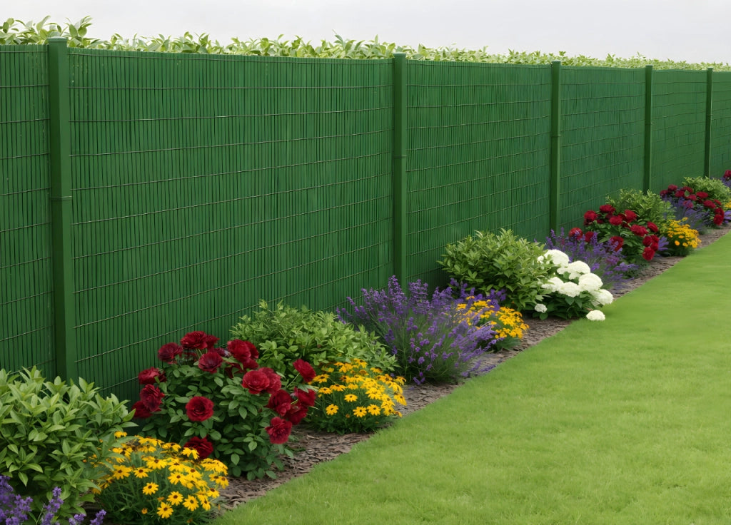 Rotolo Arella PVC Rete Recinzione Listelle Frangivista Da Esterno - 100x500 - Green
