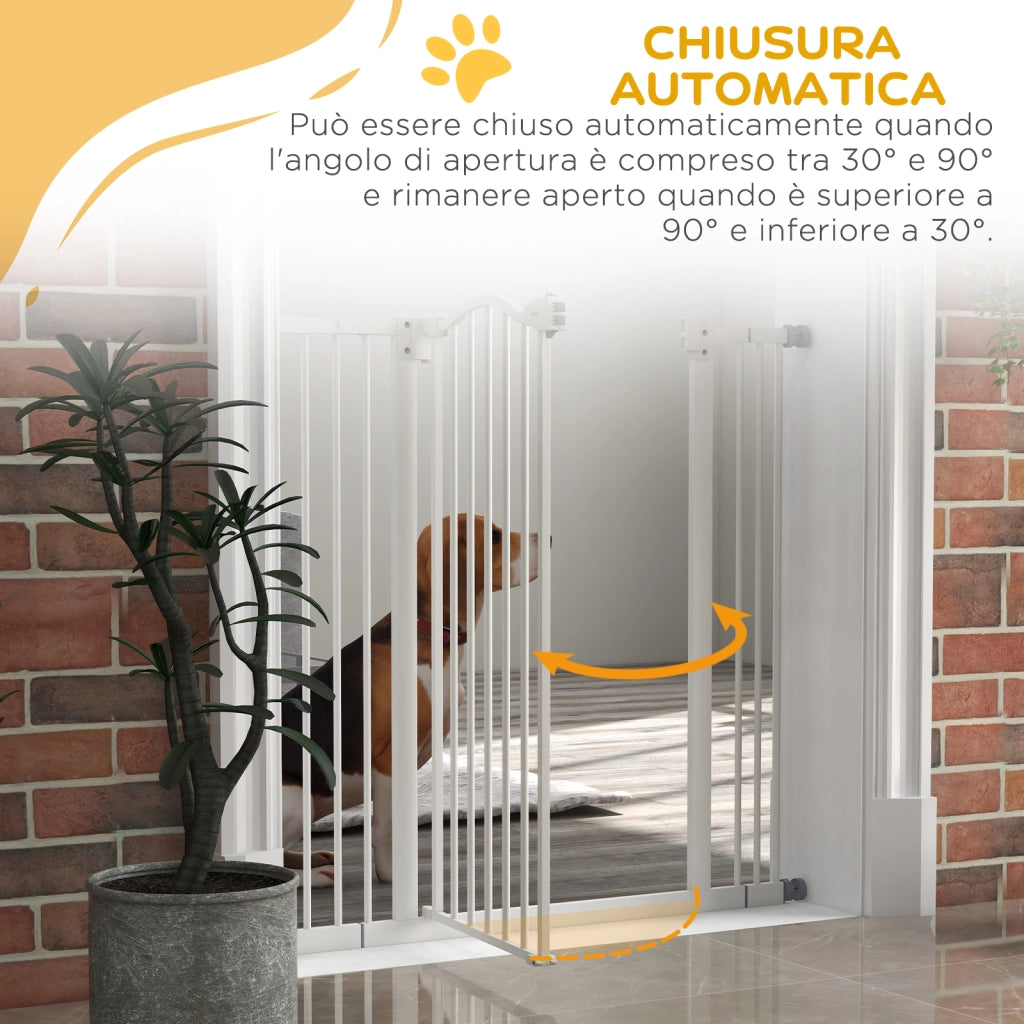 Cancelletto per Cani Estensibile ¨C Zephmum ¨C Bianco, Metallo e Plastica, 74-100x94 cm