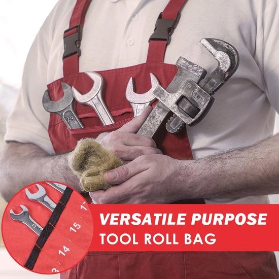 Organizzatore a rullo per chiavi - Borsa da attrezzi da piegare - 25 Compartimenti - Ideale per DIY e elettricisti - Utile per lavori creativi