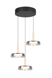 Lampada a sospensione Trio Celeste LED 3 luci nera Ø35