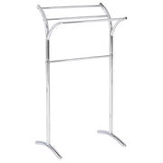 Portasciugamani in acciaio argentato lucido 3 binari portasciugamani da terra accessori da bagno moderni