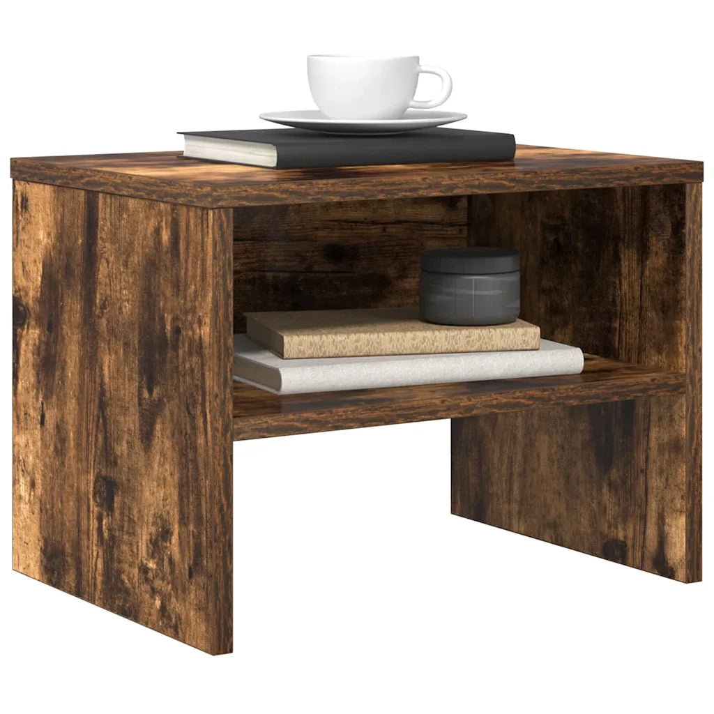 Comodino Rovere Fumo 40x30x30 cm Legno Multistrato